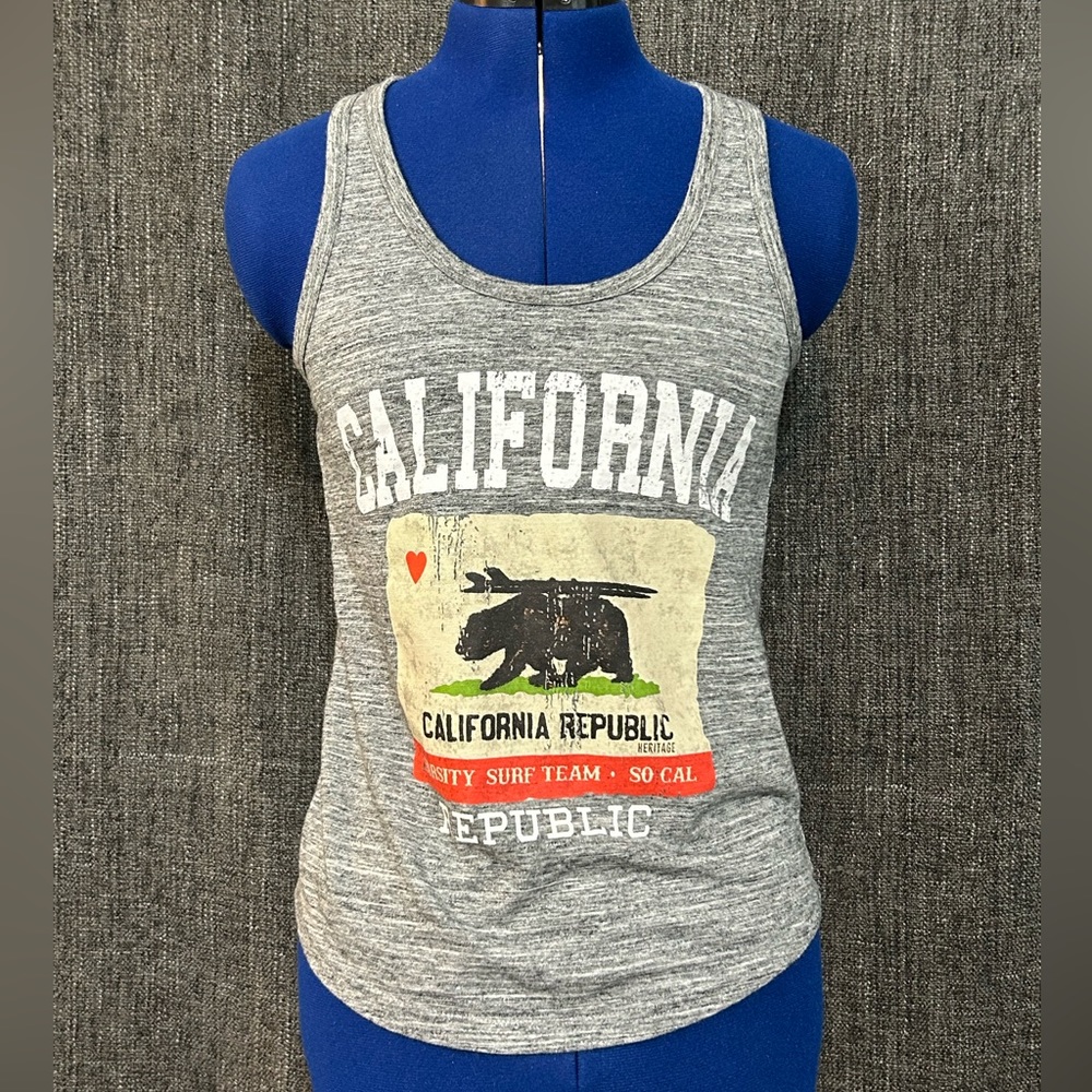 Reflex California Republic Gray Racerback Tank-top, size M